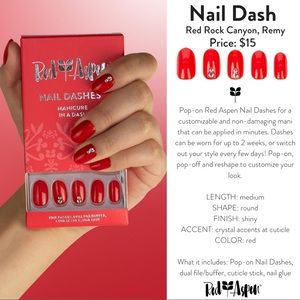 Red Aspen, Med, Red Rock Canyon, 24 Nail Dashes